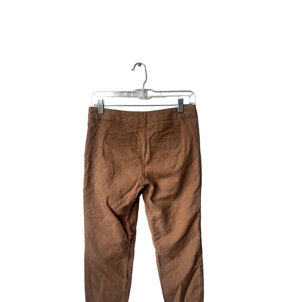 Boden Mid Rise Cuffed Brown Size 4 Petite Textured Slim Fit Wool Ankle Pants - Picture 5 of 9